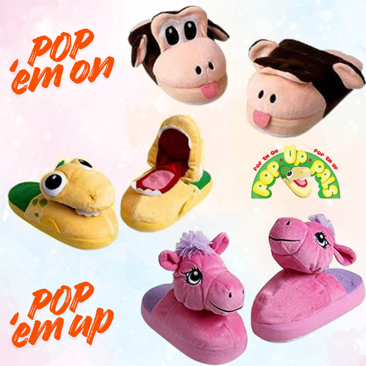 PopupPals Animated Slippers - Fun & Comfy Kids' Footwear As Seen on TV